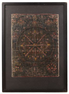 Lot 269 - Thangka Tibetan handpainted canvas panel,...