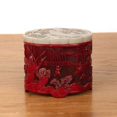 Lot 196 - Cinnabar lacquer brush holder, Chinese, late...