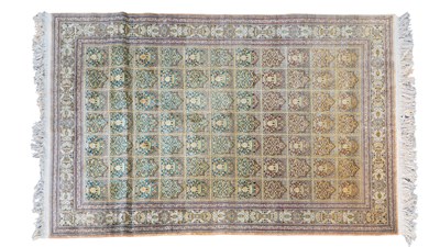 Lot 1222 - A 20th century hand-woven Persian silk Qom rug