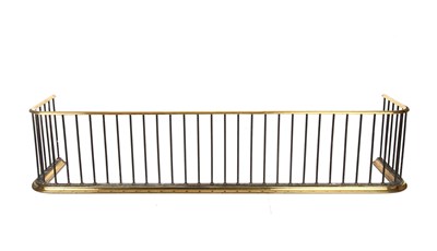 Lot 133 - A Georgian brass and steel fire fender 140cm...
