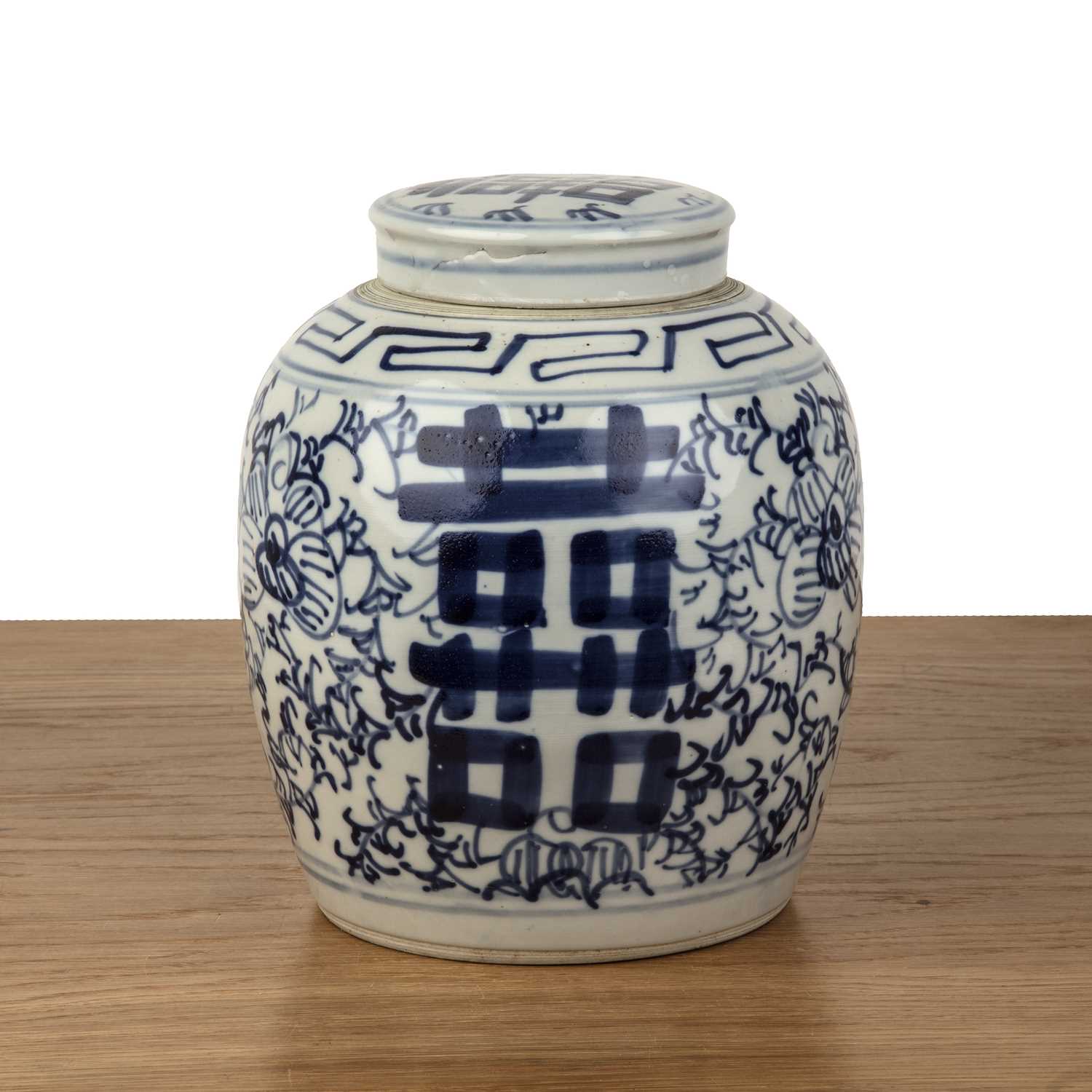 Lot 416 - Blue and white ginger jar and cover Chinese...