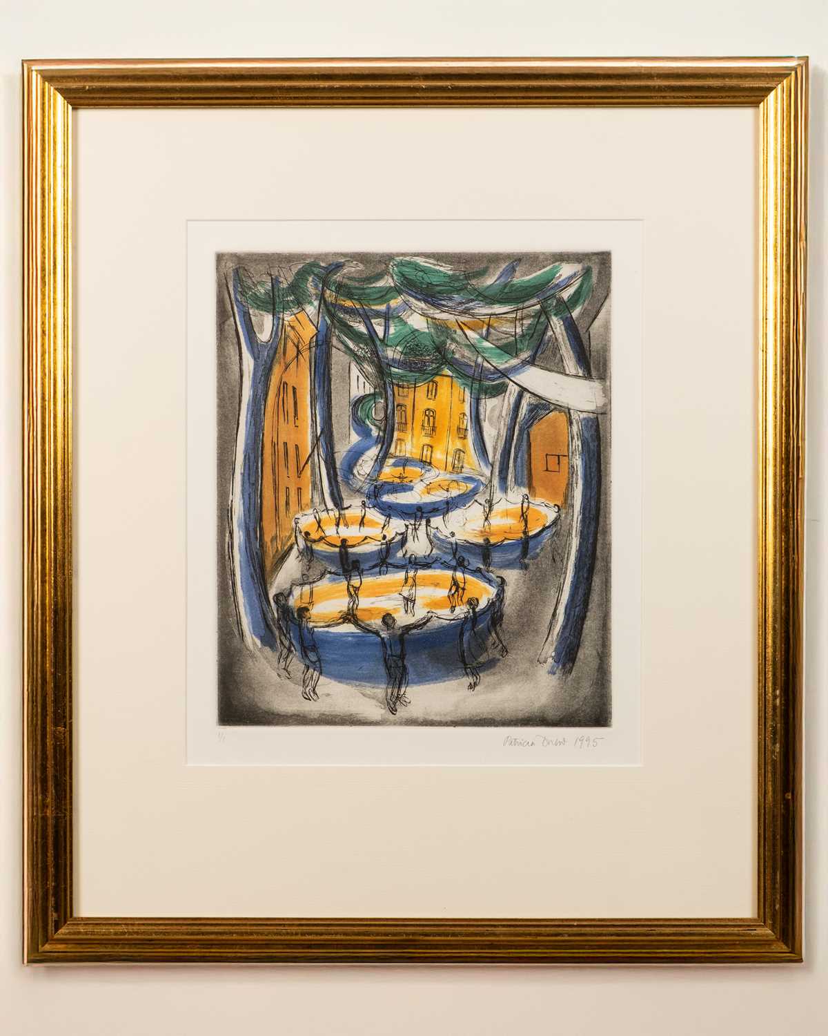 Lot 91 - Patricia Drew "Dancing in Ceret" etching and...