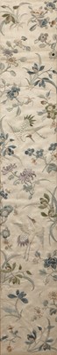 Lot 222 - Embroidered panel Chinese ivory ground and...