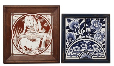 Lot 273 - Two tiles One a Minton Aesop's Fables example '...