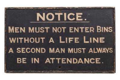 Lot 1164 - A wooden painted notice sign