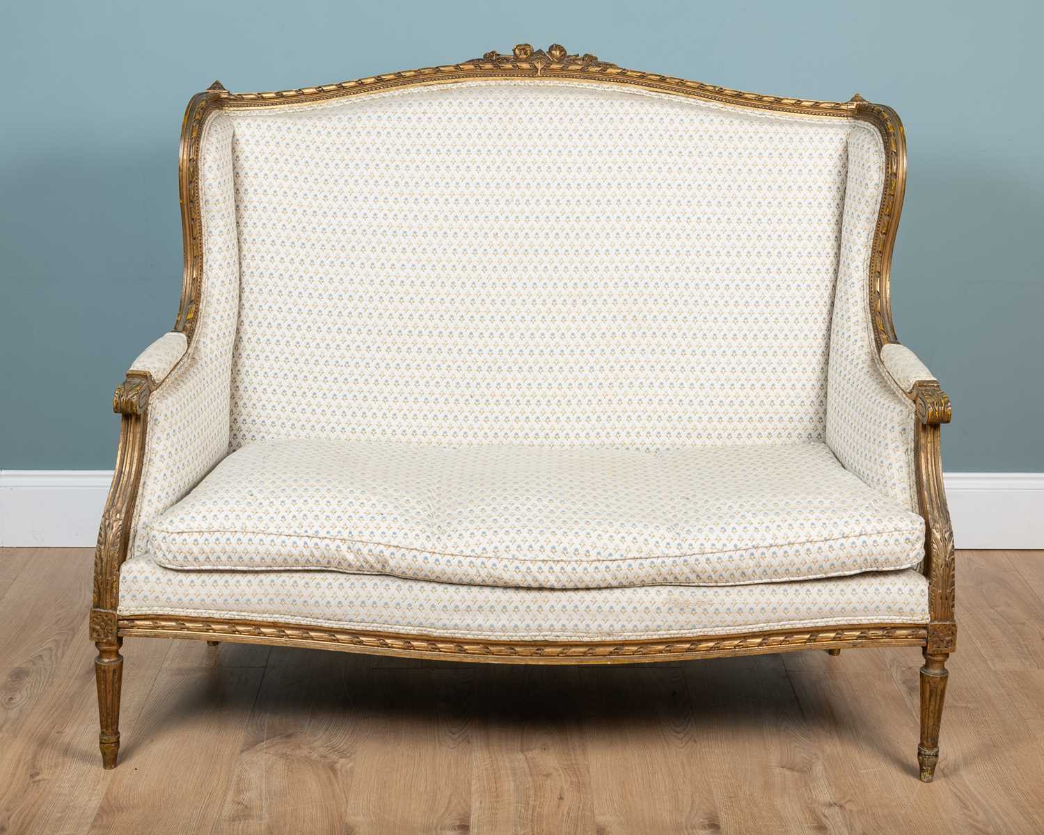 Lot 466 - An antique French-style two-seater sofa
