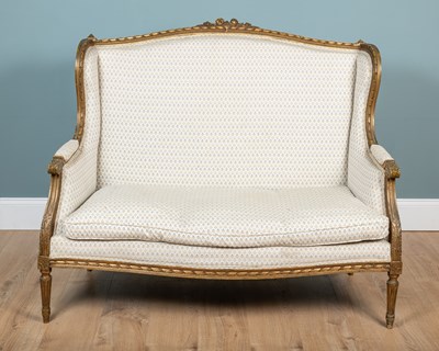 Lot 466 - An antique French-style two-seater sofa