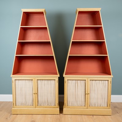 Lot 38 - A pair of modern pyramidal painted bookcases