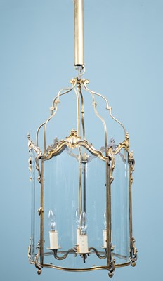 Lot 493 - A Georgian-style gilt brass hall lantern