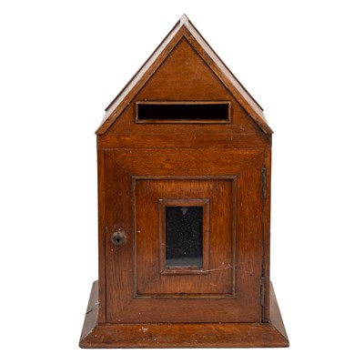 Lot A 19th century oak tabletop post box