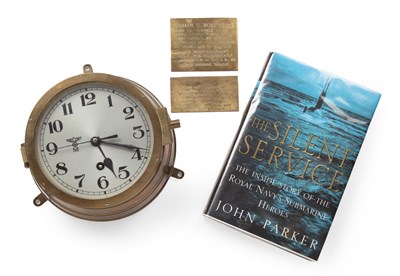 Lot 307 - A German U Boat clock, with a brass case and a...