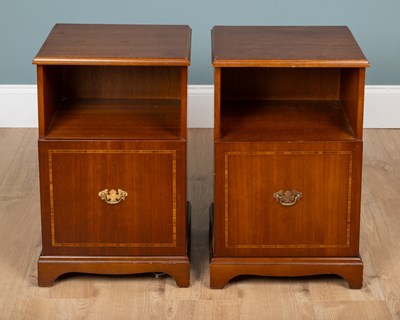 Lot 345 - A par of reproduction bedside cabinets