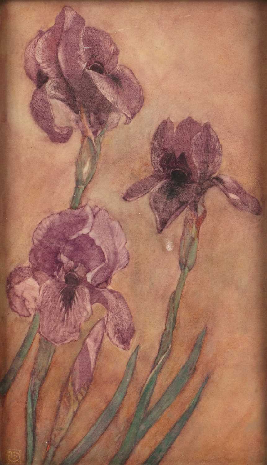 Lot 160 - Louis Davis (1860-1941) Pink Flowers signed...