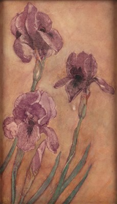 Lot 160 - Louis Davis (1860-1941) Pink Flowers signed...