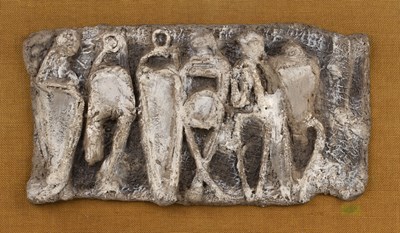 Lot 437 - Brutalist School Relief sculpture indistinctly...