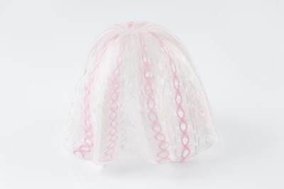 Lot 846 - Venini Handkerchief vase latticino glass 9.5cm...