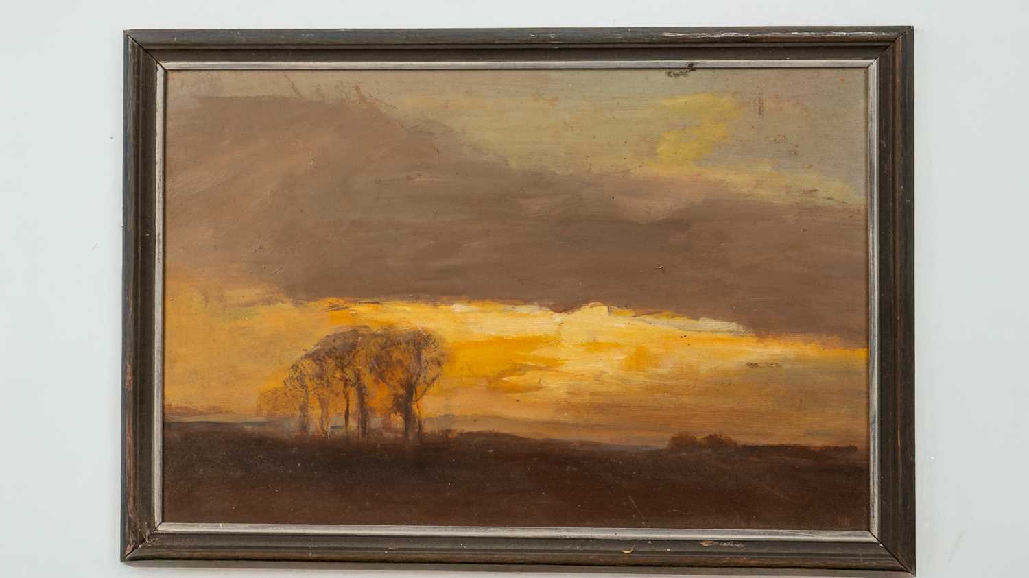 Lot 45 - Roy Hewish (b.1929) Landscape with trees at...