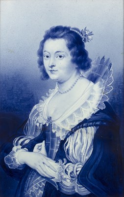 Lot 275 - A Delft blue and white portrait plaque,...