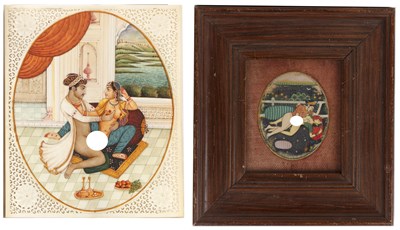 Lot 481 - Two erotic miniature paintings Indian,...