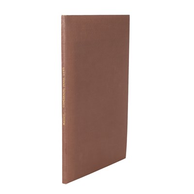 Lot 489 - MALLET (Sir John). Concerning Penal Laws: A...