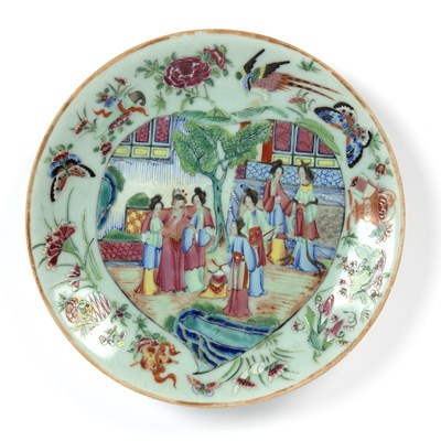 Lot 389 - Canton famille-rose plate Chinese, circa 1900...