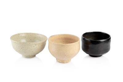 Lot 596 - Three tea bowls A Nisijima Hideki (Japanese)...