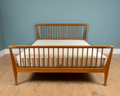 Lot 270 - A mid-century teak-framed double bed by Loughborough Furniture retailed by Heals