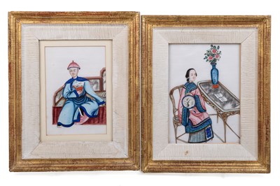 Lot 461 - A pair of Chinese export pith paper portraits