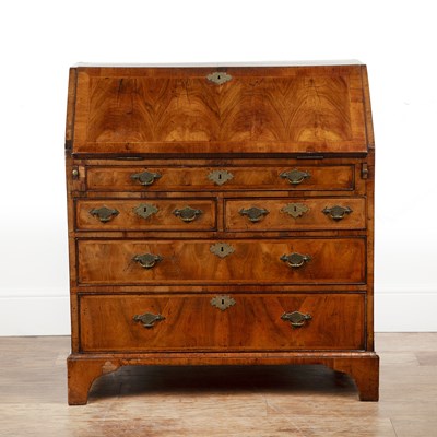 Lot Walnut bureau Late 18th Century, with fall...