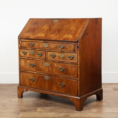 Lot Walnut bureau Late 18th Century, with fall...