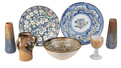 Lot 308 - A collection of studio ceramics and glass