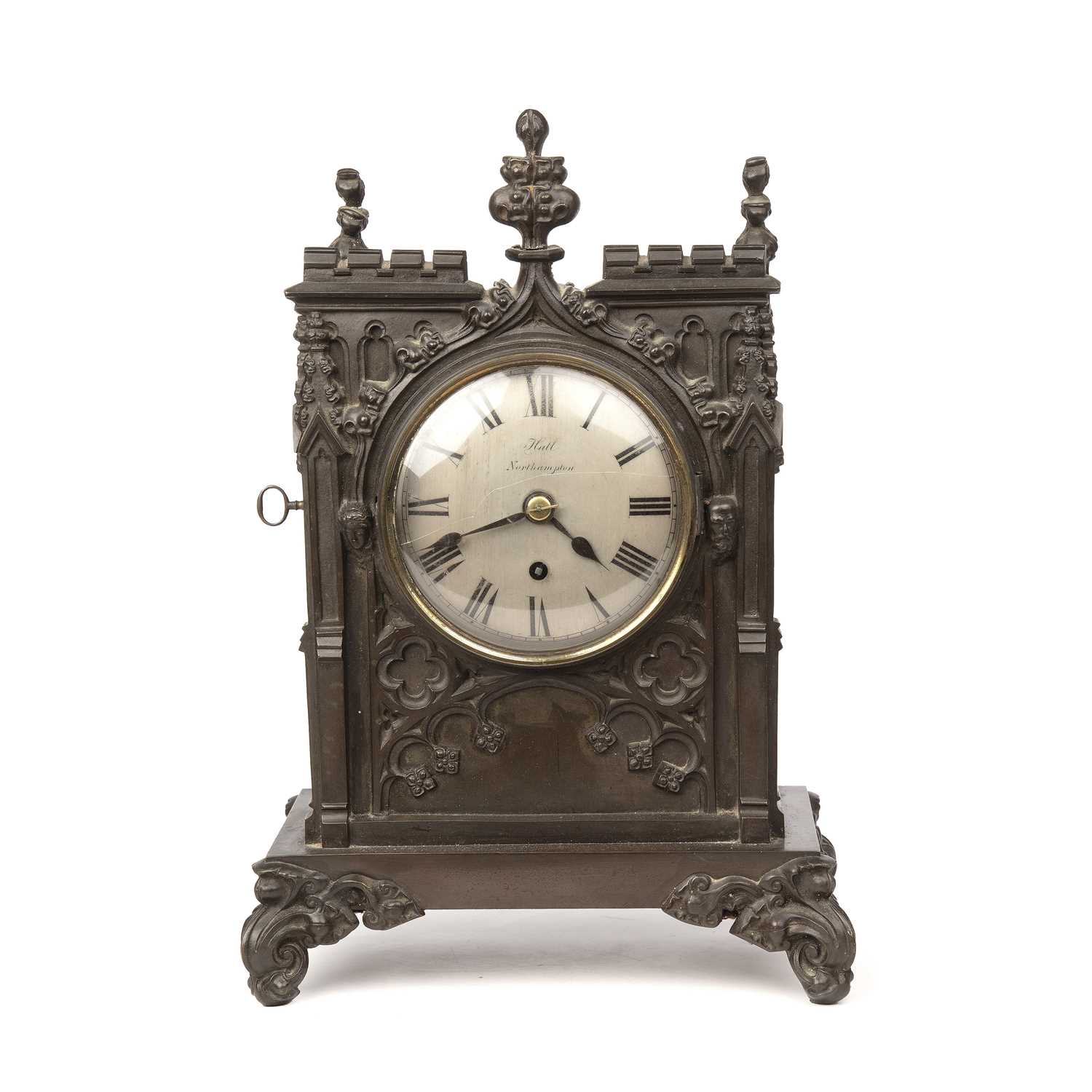 Lot 199 - A 19th century Gothic revival mantel clock by...
