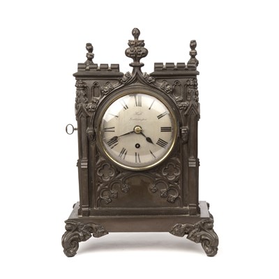 Lot 199 - A 19th century Gothic revival mantel clock by...
