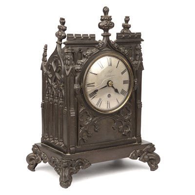 Lot 199 - A 19th century Gothic revival mantel clock by...