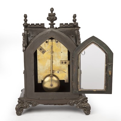 Lot 199 - A 19th century Gothic revival mantel clock by...