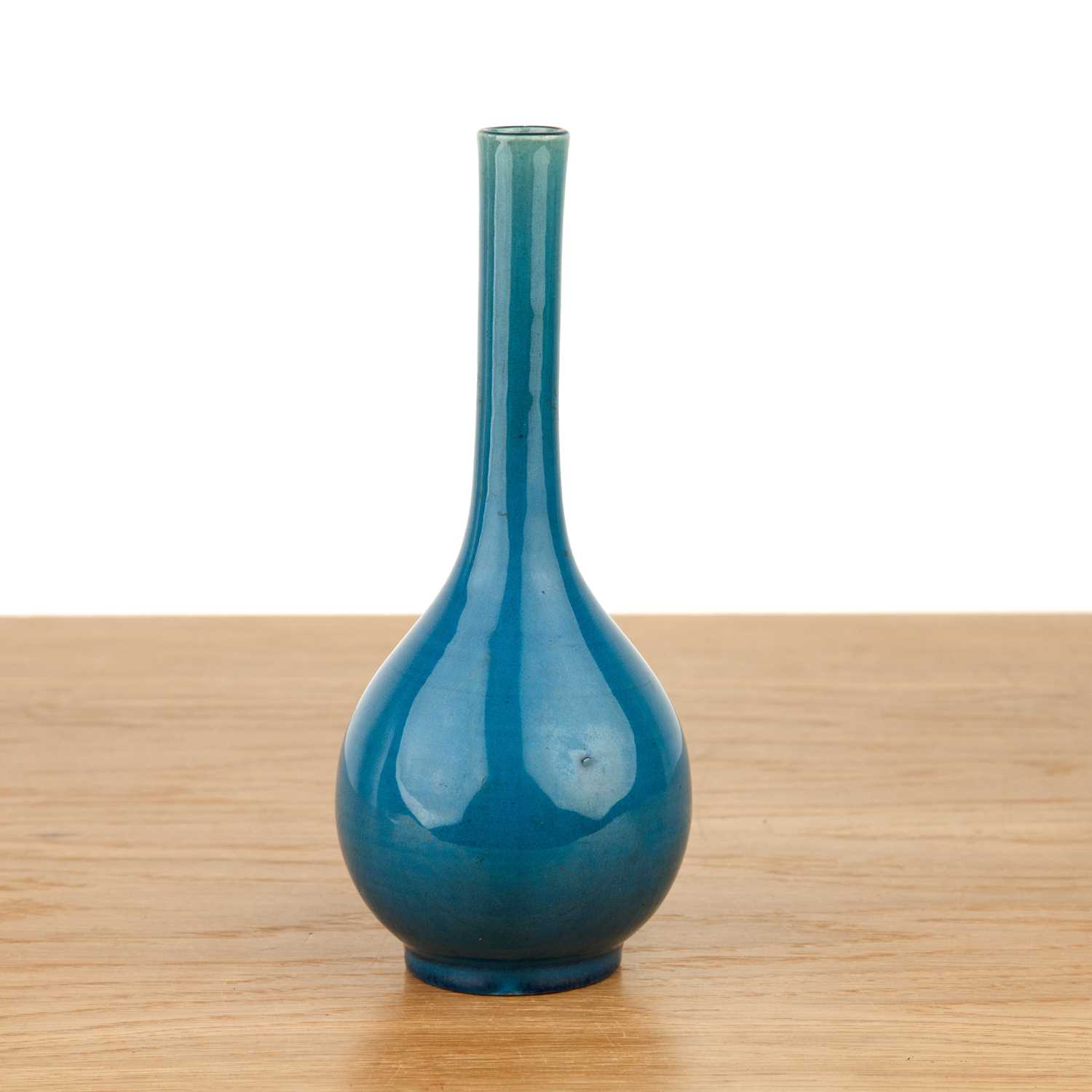 Lot 468 - Turquoise monochrome porcelain bottle vase...