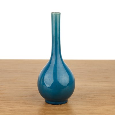 Lot 468 - Turquoise monochrome porcelain bottle vase...
