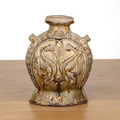 Lot 447 - Sancai glazed pilgrim flask Chinese, Han or...
