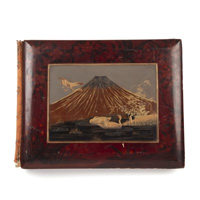 Lot 273 - Large lacquered album Japanese, 20th Century...