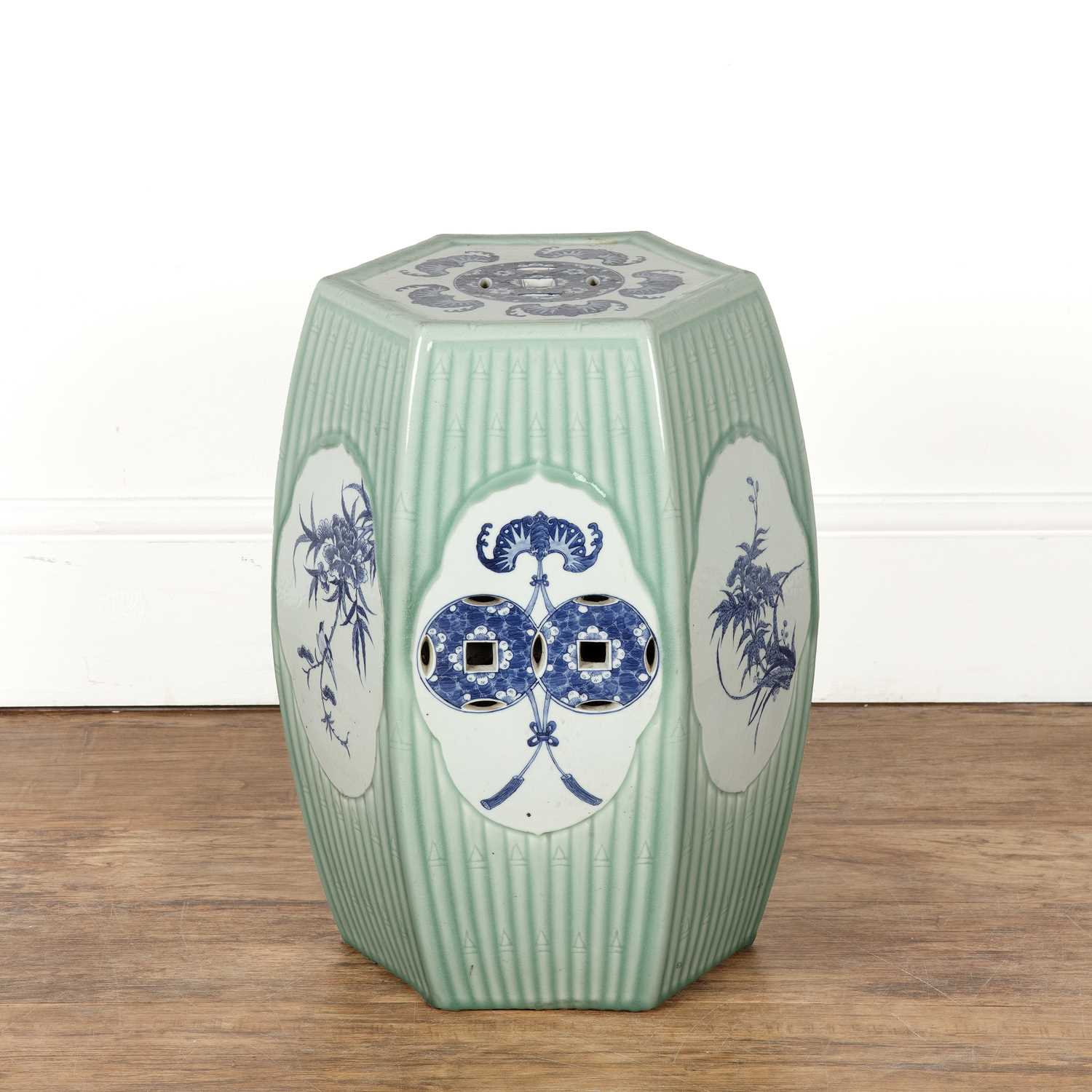 Lot 240 - Longquan and blue and white garden seat...