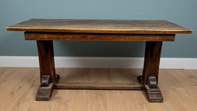 Lot 1051 - A 19th century Arts & Crafts-style oak refectory table