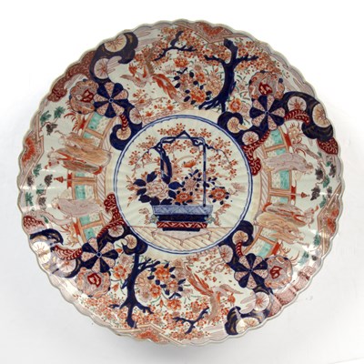 Lot 413 - Large polychrome Imari charger Japanese, 19th...