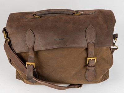 Lot 366 - A Barbour travel bag with shoulder strap,...