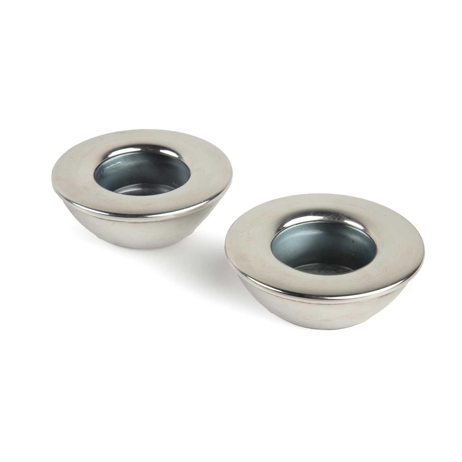 Lot Pair of silver candle holders Of simple...