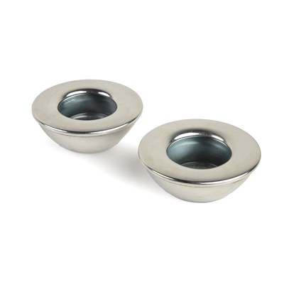 Lot Pair of silver candle holders Of simple...
