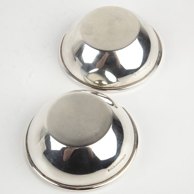 Lot Pair of silver candle holders Of simple...
