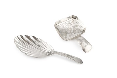 Lot 502 - A George IV silver caddy spoon, with canted...