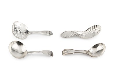 Lot 503 - A George IV silver fiddle pattern caddy spoon,...