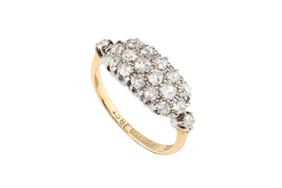 Lot 43 - A diamond panel ring, pavé set with slightly...