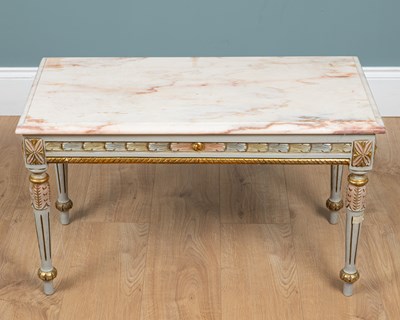 Lot 81 - Two Italian Hollywood Regency-style marble-topped tables